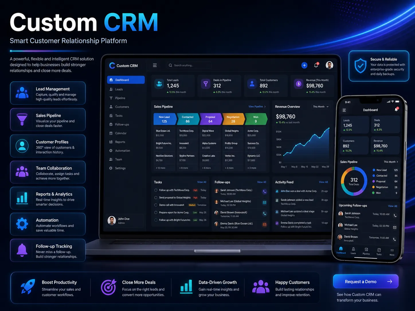 Custom CRM product preview